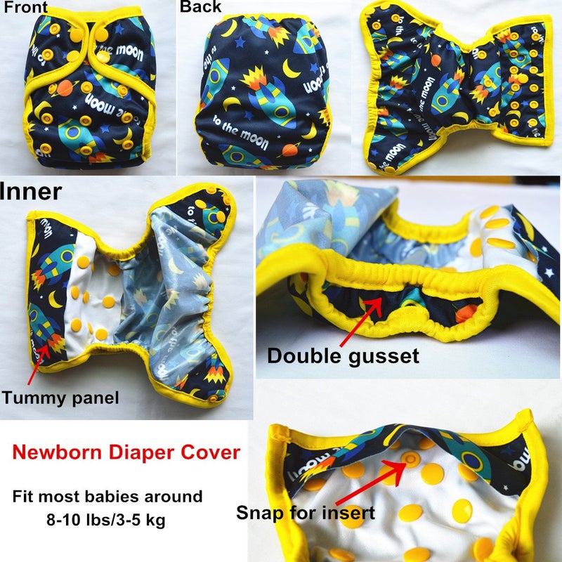 Sigzagor Newborn Baby Diaper Nappy Cover 8lbs-10lbs (Floral) - Image 2